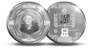 5 euro herdenkingsmunt ter ere van het 100 jarig bestaan van het Muntgebouw in Utrecht.