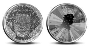 5 euro herdenkingsmunt die werd uitgebracht ter ere van de Nederlandse Architectuur